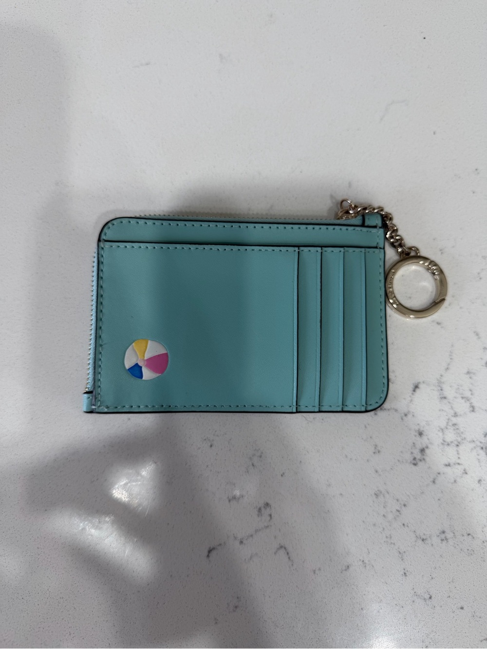 kate spade aqua blue swim sticker cardholder keychain - Picture 2 of 3